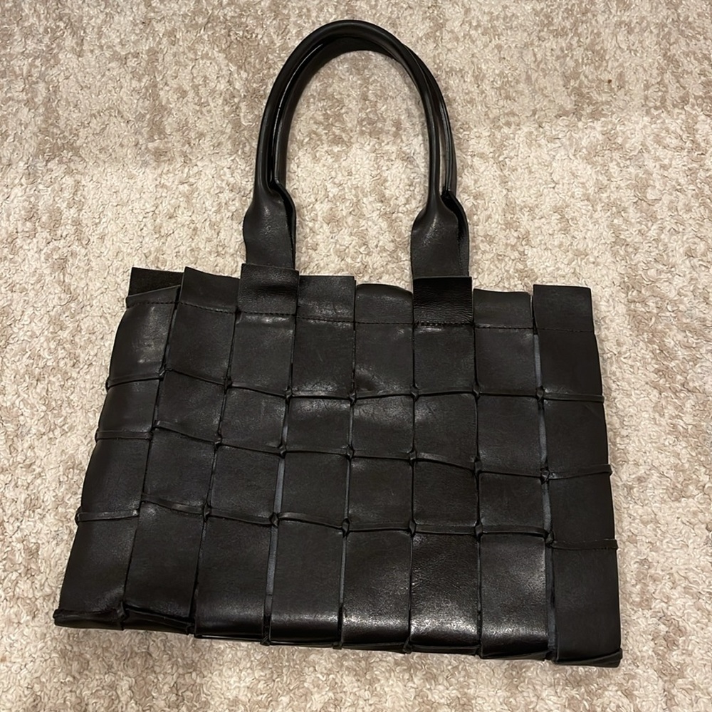 Bachiller art bag leather Black Woven Tote Bag - Picture 9 of 16